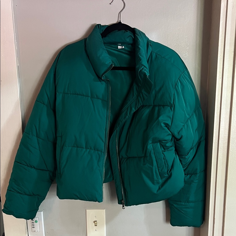 Women's Teal Puffer Jacket - Casual Warmth